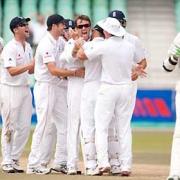 IN A SPIN: Graeme Swann celebrates taking Morne Morkel's wicket