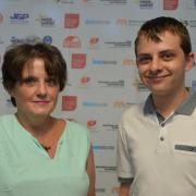 Noah Herniman and his aunt, Sheena Ellis, who nominated him for a Pride of Gwent award