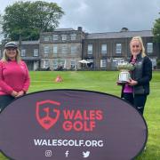 WINNER: Isabella Hopkins (right) with Wenvoe Castle ladies captain Samantha Case after her Welsh Ladies Amateur Championship win