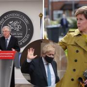 Wales' First Minister Mark Drakeford (left), Scottish counterpart Nicola Sturgeon (right, picture - Russell Cheyne/PA) will talk Covid-19 recovery with Boris Johnson (inset, picture - Hannah McKay/PA) today