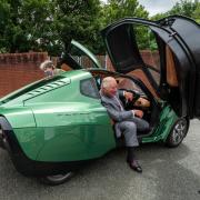The Prince of Wales exits a Rasa hydrogen powered car following a test drive, during a visit to Riversimple, a hydrogen powered car manufacturer, in Llandrindod Wells, Powys, as part of a week long tour of Wales for Wales Week. Picture date: Tuesday July