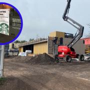 The new Starbucks store under construction