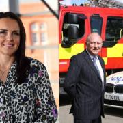 Rachel Williams, left, and North Yorks police and crime commissioner Philip Allott