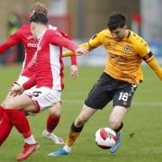 Finn Azaz takes on Callum Jones in Saturday's FA Cup tie. Picture: Huw Evans Picture Agency