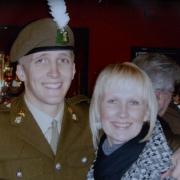 Sarah Adams with her son, James Prosser, who was killed in Afghanistan in 2009.