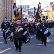 Newport's 2021 Remembrance Sunday parade - led by Newport Stedfast Band (Picture: Stephen Pocock)