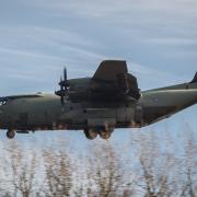 An RAF C-130 similar to this one made an emergency landing at Cardiff Airport last night (Credit: Paul Crowther - camera club)