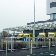 Ambulances outside Aneurin Bevan University Health Board's Grange University Hospital in Cwmbran. Picture: Huw Evans Picture Agency
