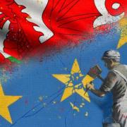 More than 96 EU citizens in Wales have applied to remain in the UK post Brexit Image montage: Open source/Banksy Dover mural