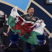 Gerwyn Price at the World Championship Pic: LAWRENCE LUSTIG