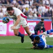 England's Jamie George scores their side's third try during the Guinness Six Nations match at Stadio Olimpico in Rome, Italy on Sunday. Picture: PA