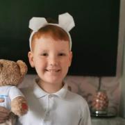 Trystan, eight, in his Rufus the bear outfit for World Book Day. He is recovering after being diagnosed with Type 1 diabetes and receiving hospital treatment. Picture: Kanisha Bladen