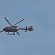 The Wales Air Ambulance helicopter was seen over Risca on Wednesday afternoon when it responded to a medical emergency.