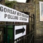 General view of a polling station entrance. Voters in Wales go to the polls today for the nation's council elections. Picture: Huw Evans Picture Agency