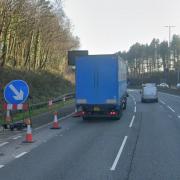 Roadworks on the M4 westbound approaching junction 28. Picture: Google.