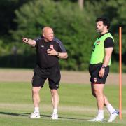 Wales boss John Kear and captain Rhys Williams in training (Picture: Mark Stringer)