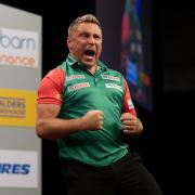 WINNERS: Wales duo Gerwyn Price and Jonny Clayton enjoyed victory in Germany (Picture: Kais Bodensieck)