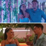 (top) Paige and Jacques. ( bottom) Paige and Jay on Love Island, tonight at 9pm on ITV2 and ITV Hub. Episodes are available the following morning on BritBox. Credit: ITV