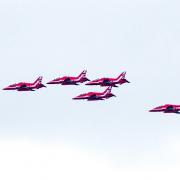 The Red Arrows flying over Abergavenny (Picture: Camera Club member Lee Parker)