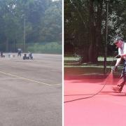 The surface of the tennis courts is to be cleaned and repaired. Pictures: Torfaen council.