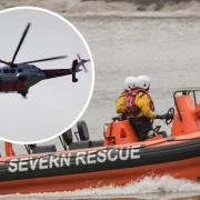 General images of a SARA lifeboat and (inset) a Caostguard helicopter. Pictures: South Wales Argus Camera Club members Marcus Hobbs (main) and Natalie Rowles (inset)
