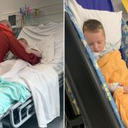 Kian Regan had to have his appendix removed at The Grange Hospital in Cwmbran