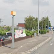 The speed camera on Newport Road at the junction with Rover Way.
