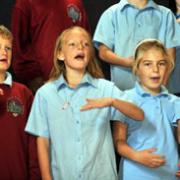 GOLF SHOW: Malpas Court Primary pupils perform the Ryder Cup musical 'Og and the Cup of Good Fortune'