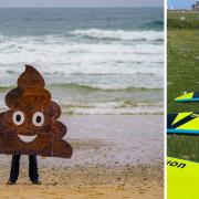 Porthcawl Surf School has been forced to close for two days because of discharge of raw sewage into the sea nearby (Images: PA Wire/Facebook).