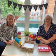 Judith Joy and Gwyneth Baldwin are celebrating working together 30 years at Llanyrafon Primary School in Cwmbran. Picture: Torfaen council.