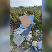 Fly-tipping on Senghenydd mountain in Caerphilly. Picture: Caerphilly CBC