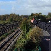 MAGOR member Ted Hand surveys the area where campaigners want to open a new walkway railway station.