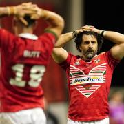 CLOSE: Wales' Rhys Williams shows his disappointment after defeat to Cook Islands