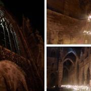 Watch: Tintern Abbey lit up with torches in spectacular 'fire garden' event