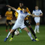 06.01.19 - Newport County v Leicester City, FA Cup Third Round - Jonny Evans of Leicester City holds off Jamille Matt of Newport County. Picture: Huw Evans Picture Agency