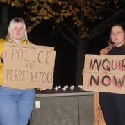 The Women's Equality Party led a candlelit vigil and protest outside Gwent Police HQ to mark the International day to End Violence Against Women and Girls.