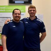 Owen Davies and Robert Arthur, who work at Heolddu Leisure Centre.