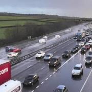 Traffic on the M4 near the Prince of Wales Bridge.