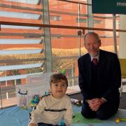 Support: John Griffith, MS for Newport East, and Elliot at the Senedd