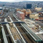 The latest view of the footbridge at Newport railway station, despite there being no completion date in sight.