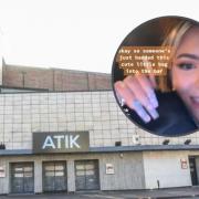 Atik Nightclub, Wrexham, and (inset) the video in question.