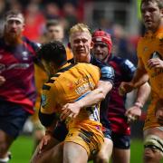 MOVE: Toby Fricker, pictured making a tackle for Bristol against Wasps, has earned an American deal