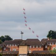 FORMATION: The Red Arrows flying over Newport on Saturday. Picture: South Wales Argus Camera Club member Andrew Perkins