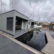 The recently installed floating hotel pods at Penarth Marina. Do you like them?