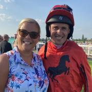 New Chepstow Racecourse general manager Lindsay Knox alongside jockey Paddy Brennan