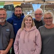From left: Pontygwindy allotment plot holders Ross Williams, Ian Stone, Nicola Coombes, David Williams and Leanne Stone. Picture: Caerphilly Observer