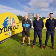ROAD TO ROME: Golf services associate Steve Morris, head of golf and retail Brian Duncan and assistant golf manager Warren Carr will be assisting the Ryder Cup delivery in Rome