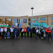 Teachers from the NEU and NASUWT unions staged a picket outside Caldicot School this morning.