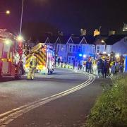 Firefighters use crane to tackle house fire in Pill, Newport