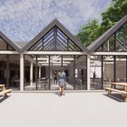Plans for how a new cafe at Greenmeadow Community Farm could look.